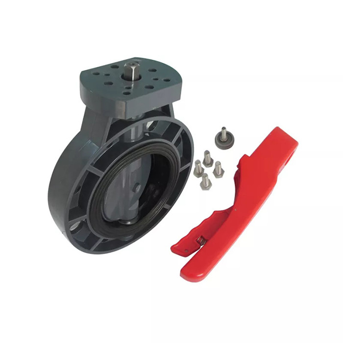 完全な口の排水ポリ塩化ビニールの蝶弁PP PPHのABS手動ギヤ